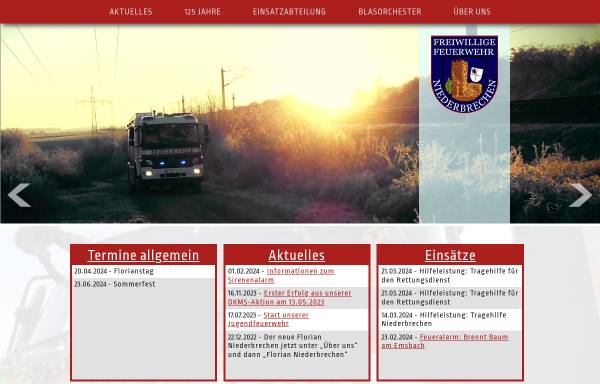 Vorschau von www.feuerwehr-niederbrechen.de, Freiwillige Feuerwehr Niederbrechen