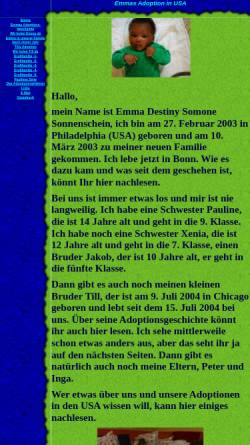 Vorschau der mobilen Webseite www.emmas-adoption-in-usa.de, Emmas Adoption in USA