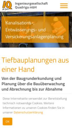 Vorschau der mobilen Webseite www.iq-mbh.de, Ingenieurgesellschaft Quadriga mbH