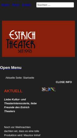 Vorschau der mobilen Webseite www.estrich-theater.ch, Estrich-Theater Zürich