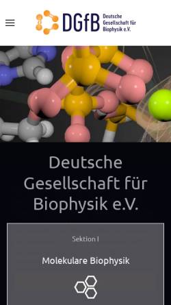 Vorschau der mobilen Webseite www.dgfb.org, Deutsche Gesellschaft für Biophysik e.V. (DGfB)