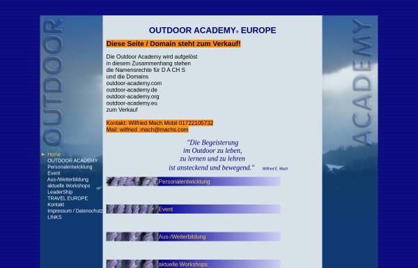 Vorschau von www.outdoor-academy.com, Outdoor Academy Europe GmbH