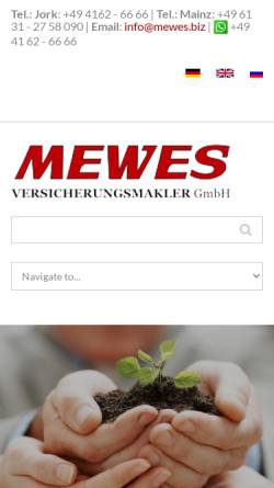 Vorschau der mobilen Webseite www.mewes.eu, Mewes Versicherungsmakler GmbH