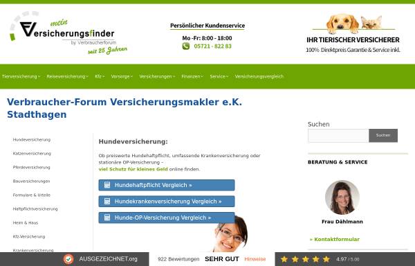 Vorschau von verbraucherforum-info.de, Verbraucher-Forum, Inh. Tania Dählmann Versicherungsmakler e.K.