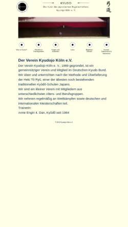 Vorschau der mobilen Webseite www.kyudojo.de, Kyudojo Nordrhein Köln e.V.