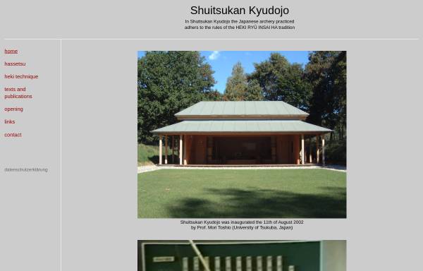 Vorschau von www.shuitsukankyudojo.de, Shuitsukan Kyudojo