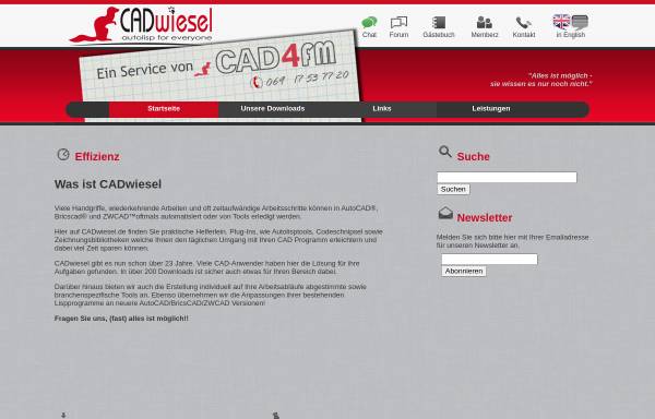 Vorschau von www.cadwiesel.de, Autolispprogramme