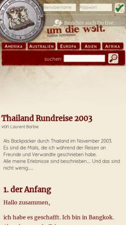 Vorschau der mobilen Webseite www.umdiewelt.de, Thailand Rundreise 2003 [Laurent Barbie]