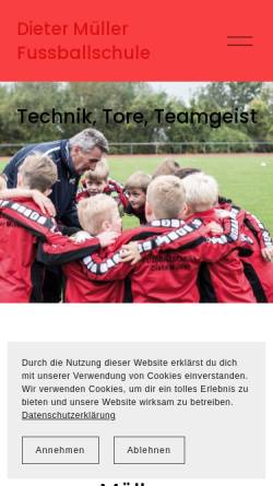 Vorschau der mobilen Webseite www.dieter-mueller-fussballschule.de, Dieter Müller Fussballschule