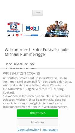 Vorschau der mobilen Webseite fussball-schule.de, Fußballschule Michael Rummenigge
