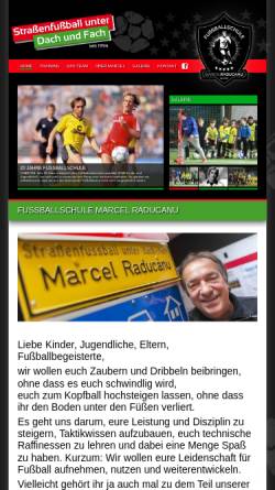 Vorschau der mobilen Webseite www.raducanu.de, Fussballschule Marcel Raducanu