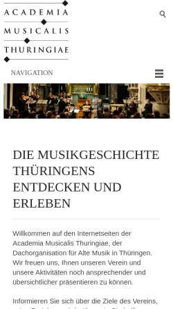 Vorschau der mobilen Webseite amt-ev.de, Academia Musicalis Thuringia e.V.