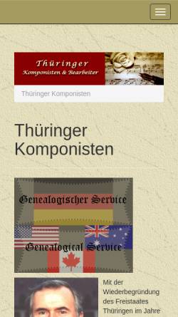 Vorschau der mobilen Webseite www.thueringer-komponisten.de, Thüringer Komponisten und Bearbeiter