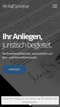 Vorschau der mobilen Webseite www.rechtsanwalt-schreiner.de, Schreiner, Ralf