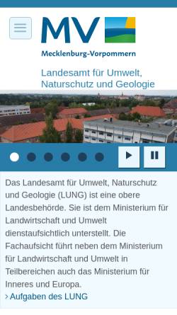 Vorschau der mobilen Webseite www.lung.mv-regierung.de, Landesamt für Umwelt, Naturschutz und Geologie Mecklenburg-Vorpommern