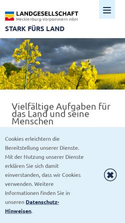 Vorschau der mobilen Webseite www.lgmv.de, Landgesellschaft Mecklenburg-Vorpommern mbH