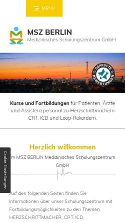 Vorschau der mobilen Webseite www.stimulation.de, Internistische Praxis für Herz und Kreislauferkrankungen Volker Leonhardt