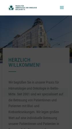 Vorschau der mobilen Webseite www.onkologische-praxis-berlin-mitte.de, Dr. med. Christian Sperling - Onkologische Schwerpunktpraxis