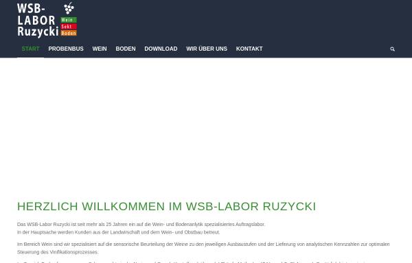 Vorschau von www.weinundbodenlabor.de, Wein-, Sekt-, und Zentrales Bodenlabor Ruzycki