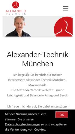 Vorschau der mobilen Webseite www.alexandertechnik-muenchen.com, Alexander Institut München - Bel Canto