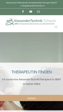 Vorschau der mobilen Webseite www.alexandertechnik.ch, Schweizerischer Verband der Lehrerinnen und Lehrer der F.M. Alexander-Technik