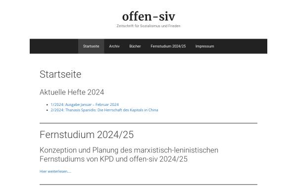 Vorschau von www.offen-siv.net, offen-siv - Zeitschrift für Sozialismus und Frieden