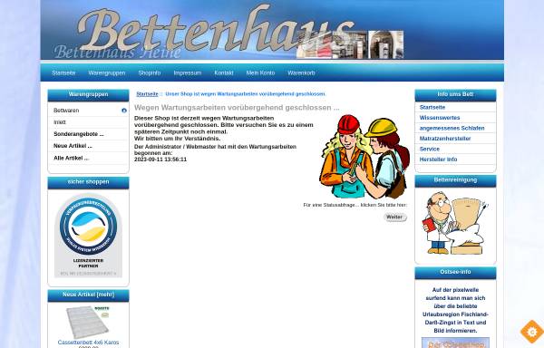 Vorschau von www.bettenhaus-shop.de, Bettenhaus-Heine, Inh. Hartmut Heine
