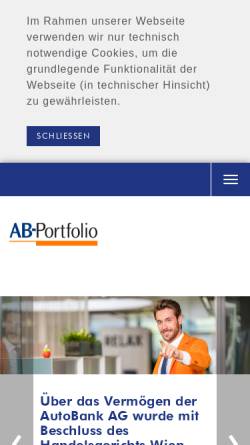 Vorschau der mobilen Webseite www.autobank.at, Autobank AG