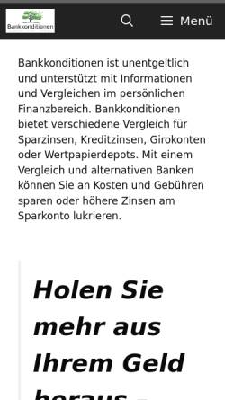 Vorschau der mobilen Webseite www.bankkonditionen.at, Bankkonditionen in Österreich
