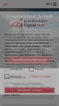 Vorschau der mobilen Webseite www.capitalbank.at, Capital Bank AG