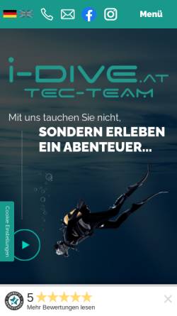 Vorschau der mobilen Webseite www.idive.at, idive.at - Tauchreisen und Unterwasserfotografie