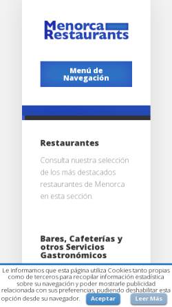 Vorschau der mobilen Webseite www.menorcarestaurants.com, Asociación de Restauración de Menorca