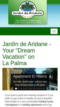 Vorschau der mobilen Webseite www.jardin-lapalma.de, Jardin de Aridane