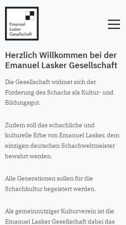 Vorschau der mobilen Webseite www.lasker-gesellschaft.de, Emanuel Lasker Gesellschaft: Wolfgang Unzicker
