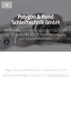 Vorschau der mobilen Webseite www.polygon-gmbh.de, Polygon- & Rundschleiftechnik GmbH