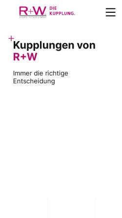 Vorschau der mobilen Webseite www.rw-antriebselemente.de, R+W Antriebselemente GmbH