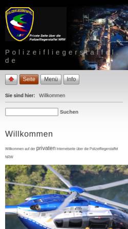 Vorschau der mobilen Webseite www.polizeifliegerstaffel.de, Polizeifliegerstaffel NRW