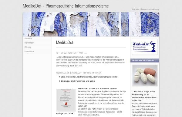 Vorschau von www.medikadat.de, MedikaDat GbR - Pharmazeutische und medizinische Informationssysteme