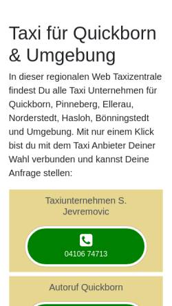 Vorschau der mobilen Webseite www.taxi-ruf-quickborn.de, Taxi Ruf Quickborn