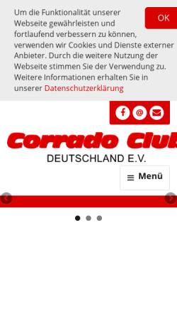 Vorschau der mobilen Webseite www.corradoclub.de, VW Corrado Club Deutschland