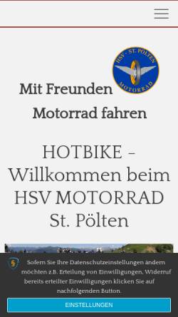 Vorschau der mobilen Webseite www.hotbike.at, HSV Motorradclub St. Pölten