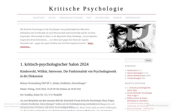 Vorschau von www.kritische-psychologie.de, Kritische Psychologie