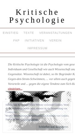 Vorschau der mobilen Webseite www.kritische-psychologie.de, Kritische Psychologie