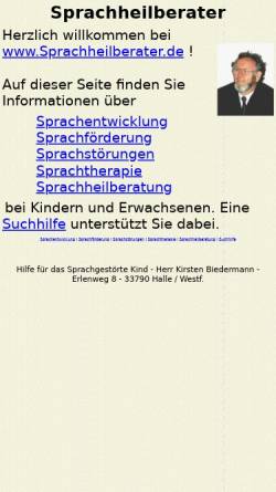 Vorschau der mobilen Webseite www.sprachheilberater.de, Sprachheilberater