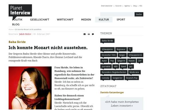 Vorschau von www.planet-interview.de, Ich konnte Mozart nicht ausstehen