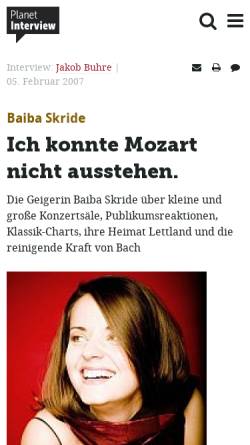 Vorschau der mobilen Webseite www.planet-interview.de, Ich konnte Mozart nicht ausstehen