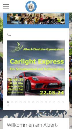 Vorschau der mobilen Webseite aeghm.de, Albert-Einstein-Gymnasium