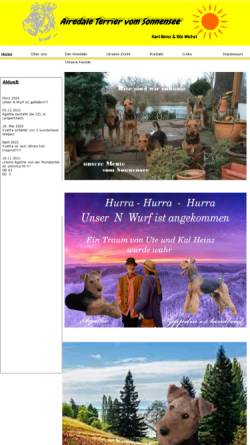 Vorschau der mobilen Webseite www.airedale-terrier-vom-sonnensee.de, Vom Sonnensee