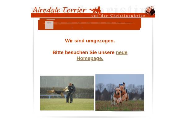 Vorschau von www.airedale-christinenheide.de, Von der Christinenheide