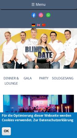 Vorschau der mobilen Webseite www.blind-date-band.de, Blind-Date